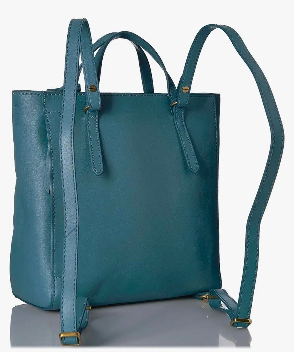 Fossil Camilla 3 in 1 Backpack Top Handle Purse Shoulder Bag Turquoise Leather